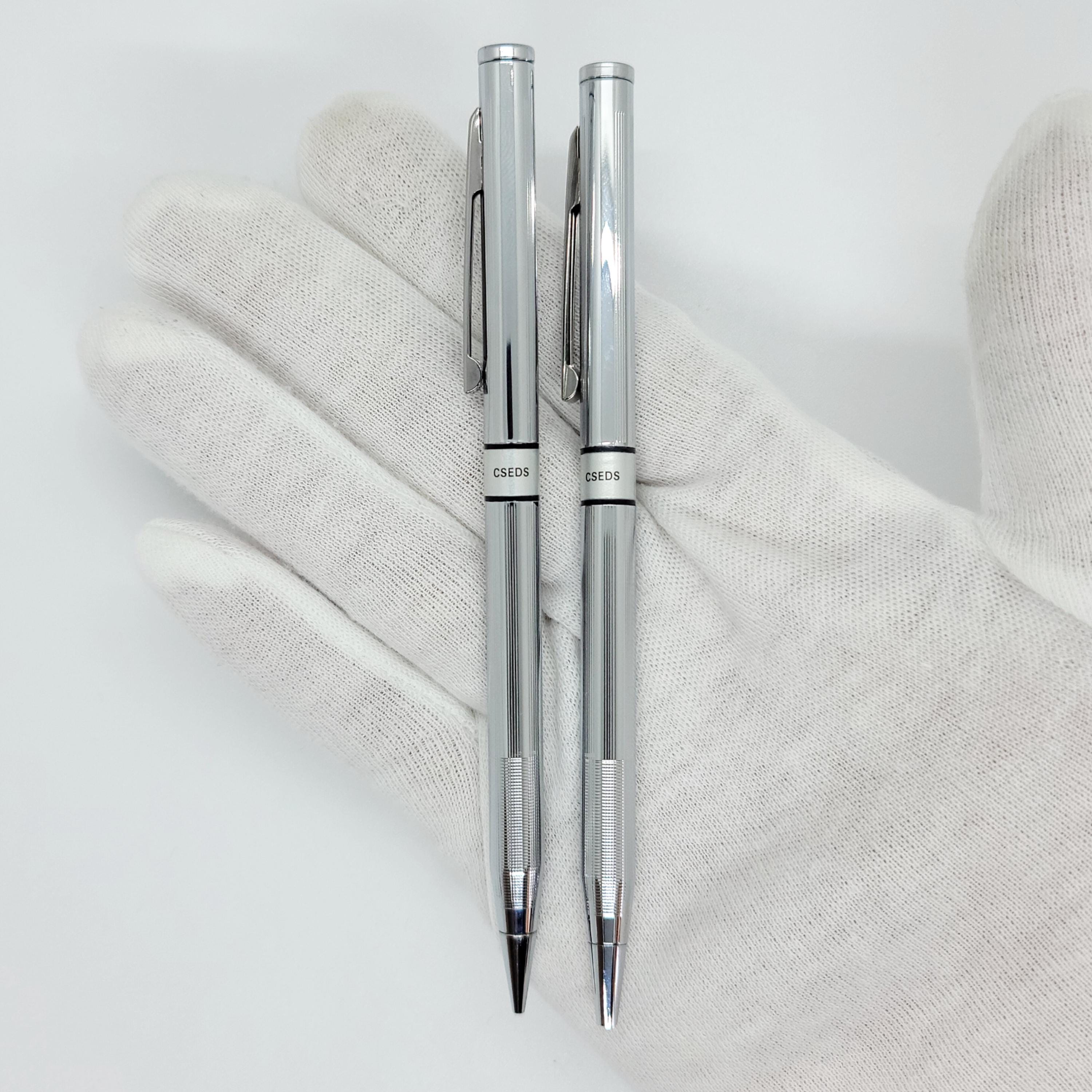 Vintage 1990s Zippo Pen and Pencil Set Silver Tone Collectible