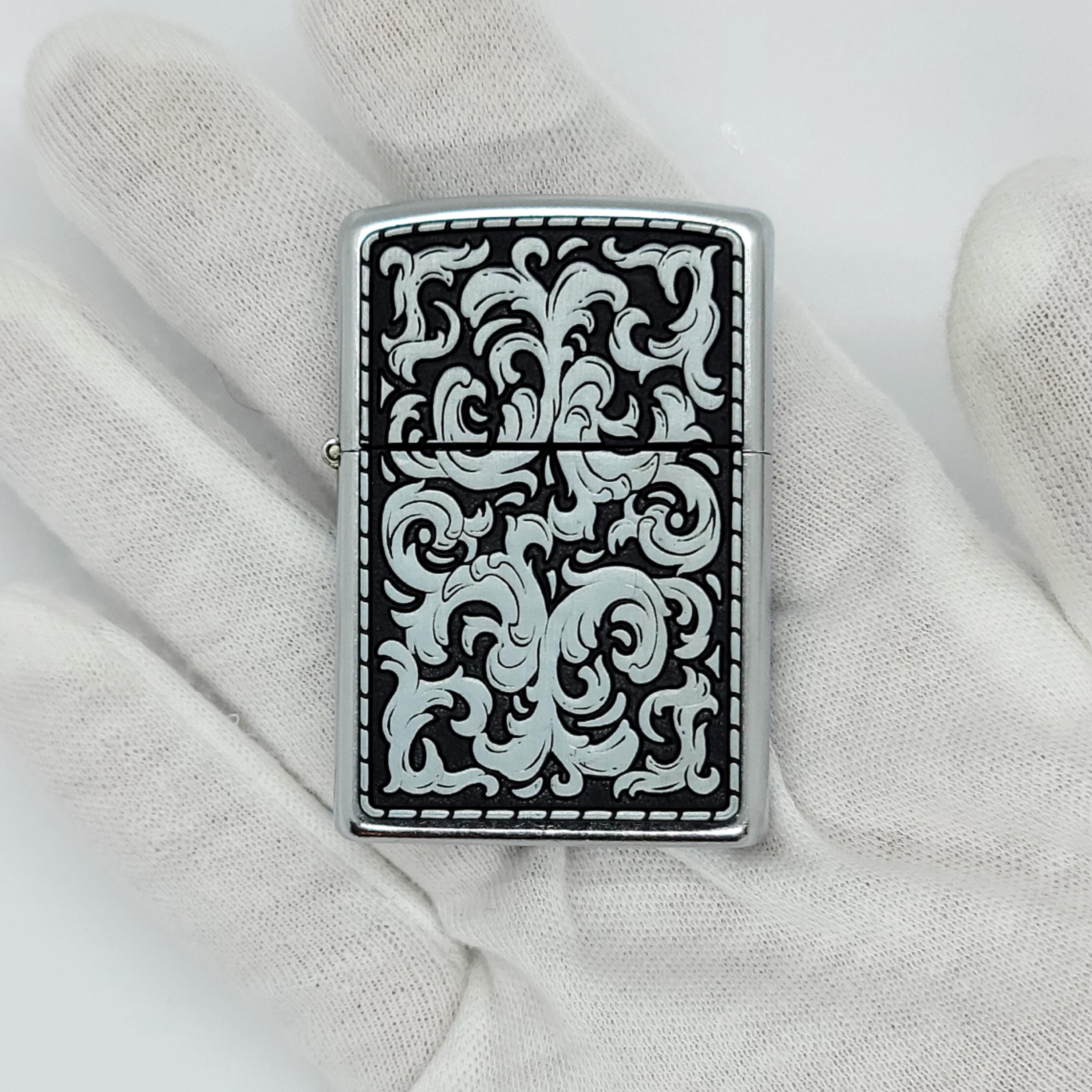 Vintage 2003 Zippo Lighter Marlboro Storming Scroll Filigree 