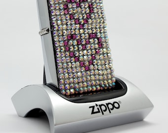 Isqueiro Zippo Vintage 2005: Coração de Strass, Mercado Japonês, Colecionável - Apagado na Caixa Original