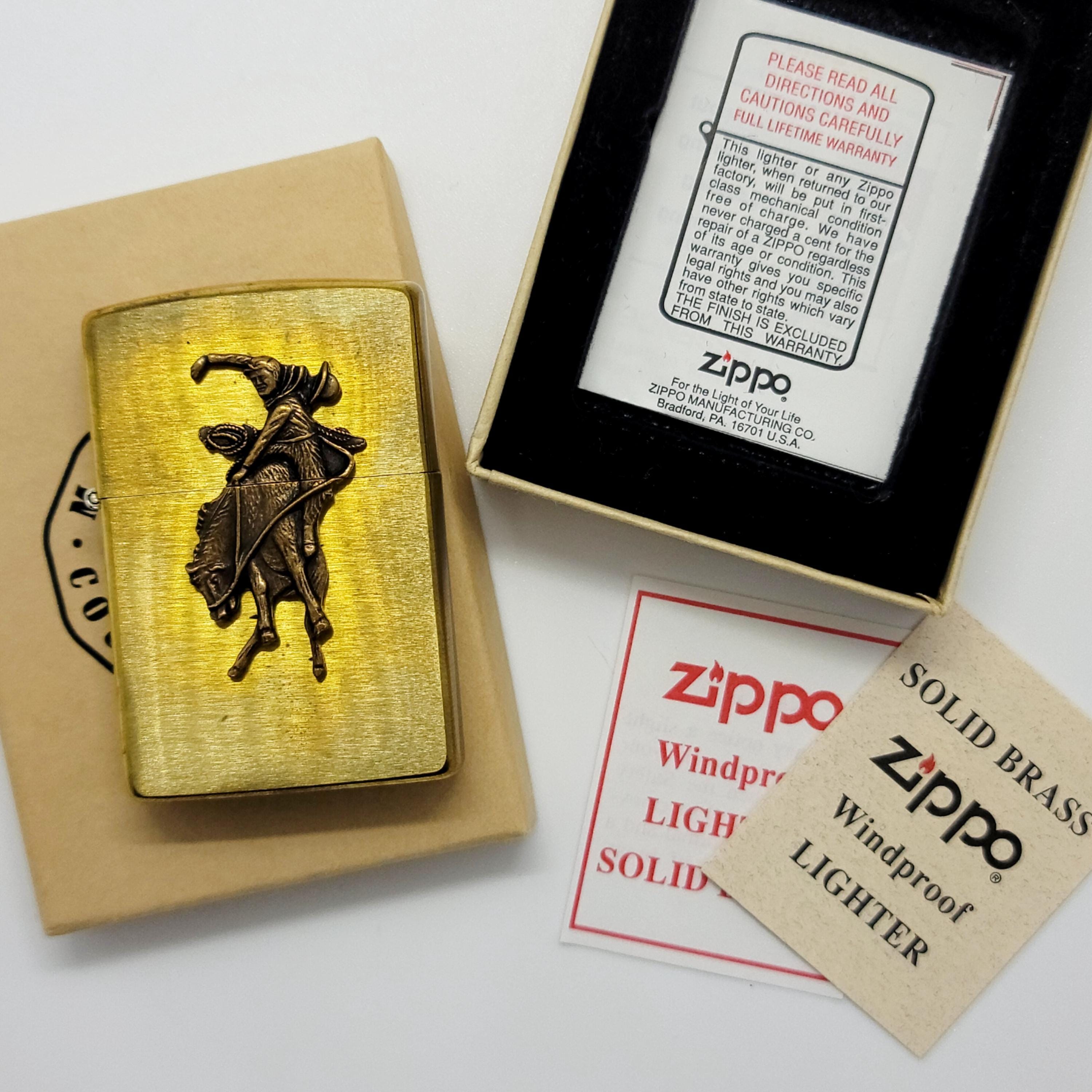 Vintage 1994 Marlboro Zippo Lighter Bucking Bronco Cowboy Solid