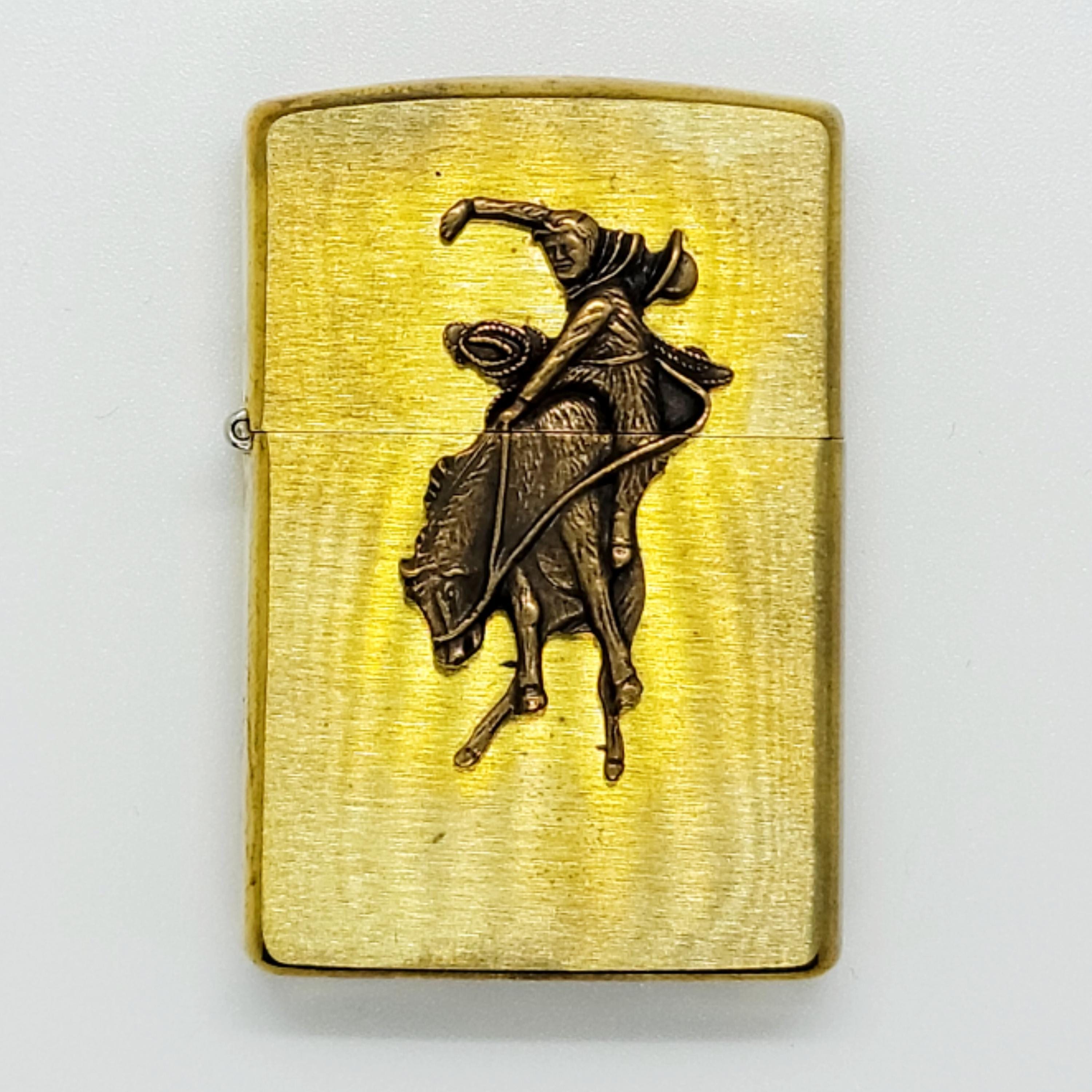 Vintage 1994 Marlboro Zippo Lighter Bucking Bronco Cowboy Solid 