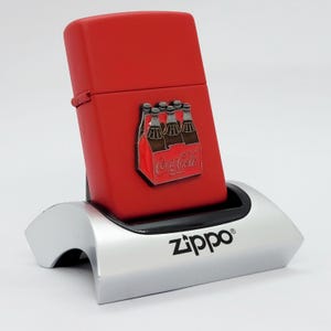 Vintage 1999 Zippo Lighter Coca-Cola Six-Pack Bottle Red Matte- Collectible Memorabilia