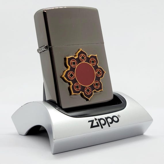 Vintage 2001 Zippo Camel Black Ice Rosette Sun Lighter – Limited