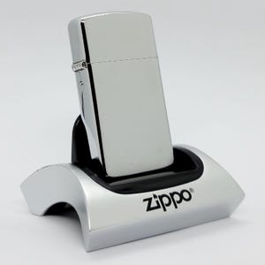 Vintage 2000 Zippo Slim Brushed Chrome Lighter - Collectible Classic Design