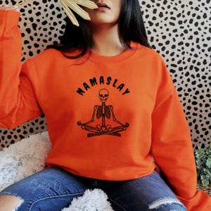 Skeleton Yoga Sweatshirt: Namaslay Halloween Crewneck