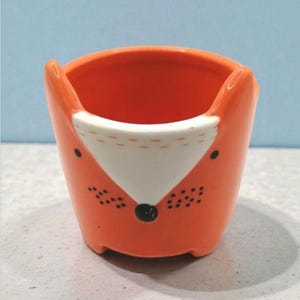 Cute Ceramic Fox Planter |Mini Succulent Pot | Small Animal Plant Pot | Indoor Cactus Planter | Woodland Home Decor | Fox Gift