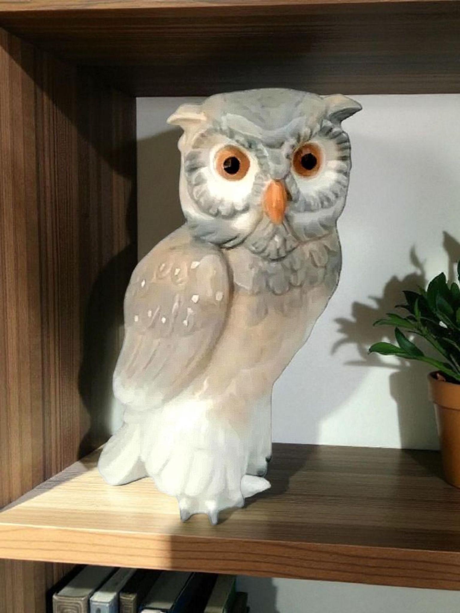 Nao Lladró Owl Figurine | Vintage Porcelain Short Eared Owl | 1974 Spanish Figurine | Handcra