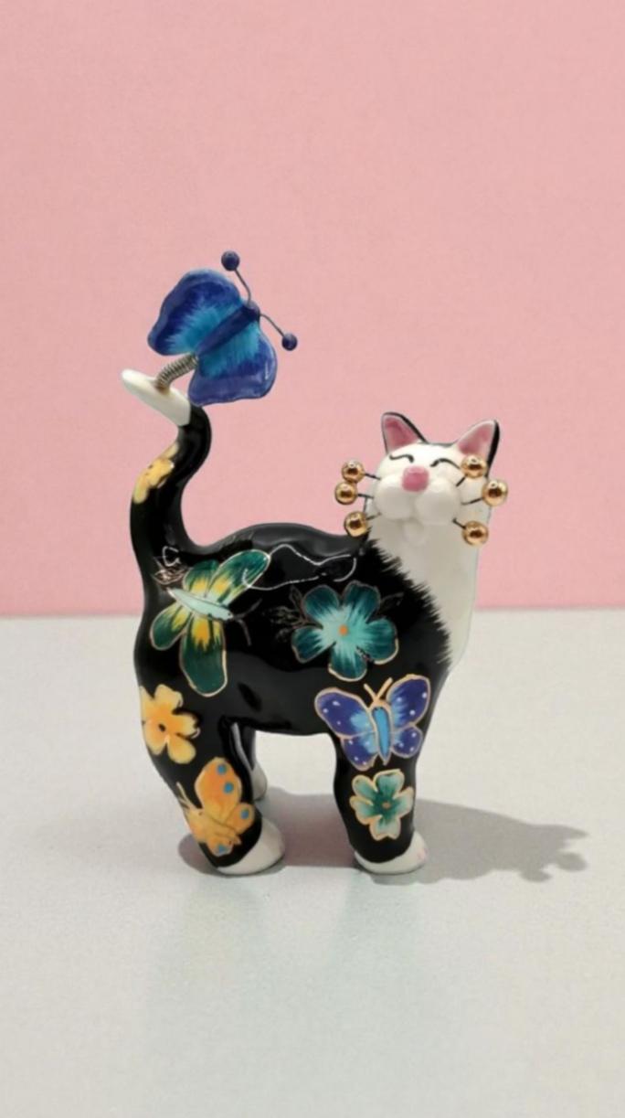 Amy Lacombe Whimsiclay Cat Figurine - Etsy UK