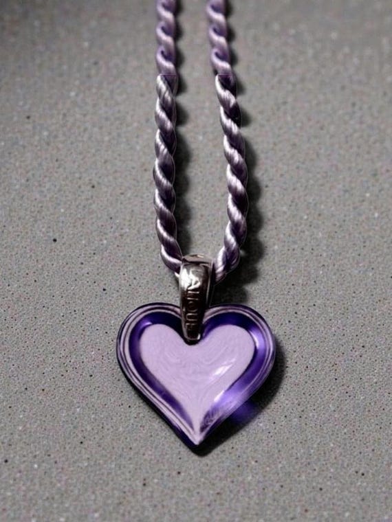 Lalique Lilac Heart Pendant