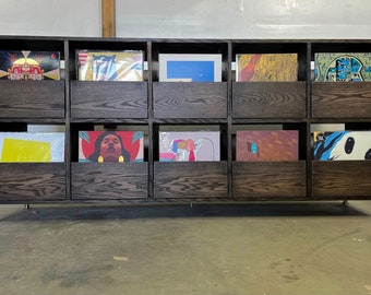 Record Storage Cabinet, 10 LP drawers