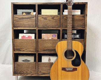 Custom Handcrafted Vinyl Record Storage Cabinet for 45s 7-Inch Records, 9-Drawer | Made in Los Angeles