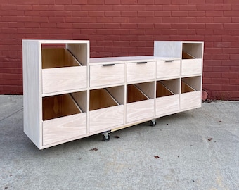 Custom Handcrafted Vinyl Record Storage Cabinet, 10-Drawer | Made in Los Angeles