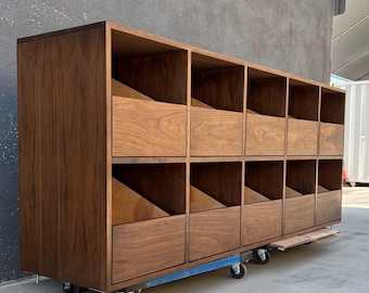 Custom Handcrafted Vinyl Record Storage Cabinet, 10-Drawer | Made in Los Angeles