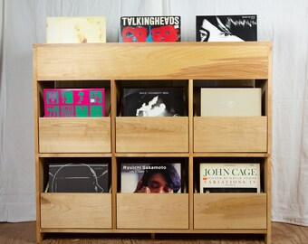 Record Storage Cabinet, 6-drawer, with Open Bins