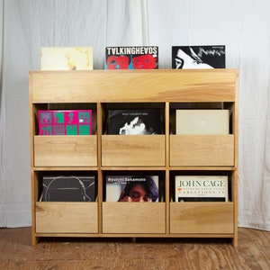 Record Storage Cabinet, 6-drawer, with Open Bins