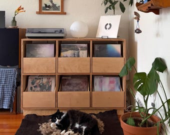 Custom Handcrafted Vinyl Record Storage Cabinet, 6-Drawer | Made in Los Angeles