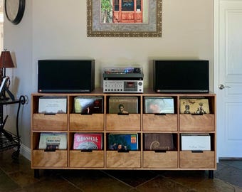 Custom Handcrafted Vinyl Record Storage Cabinet, 10-Drawer | Made in Los Angeles