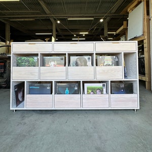 R/D Vinyl Record Storage Cabinet, 8-Drawer, With Offset Cubbies and Storage Drawers | Made in Los Angeles