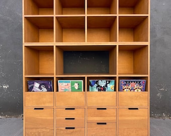 Custom Handcrafted Large Vinyl Record Wall Cabinet - Customizable | Made in Los Angeles