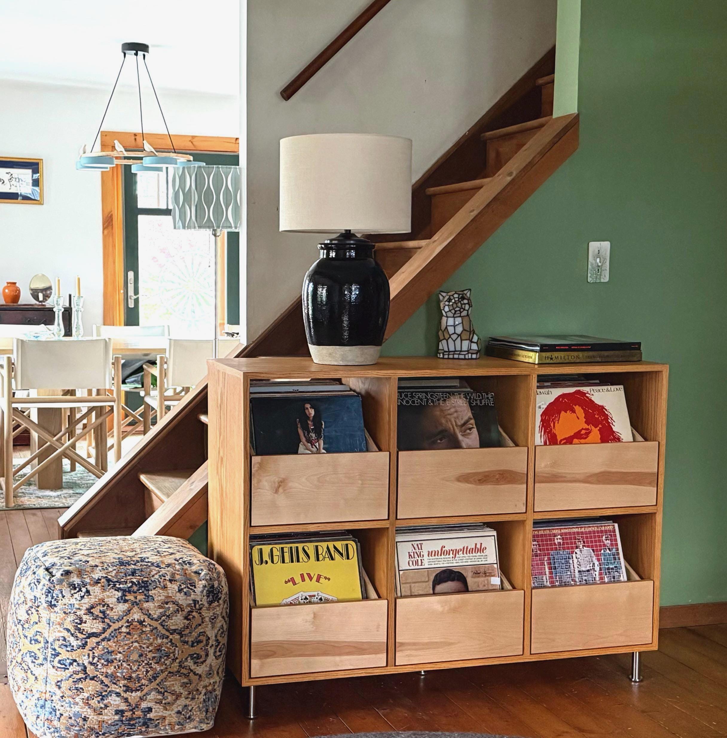 Custom Handcrafted Vinyl Record Storage Cabinet, 6-drawer | Made