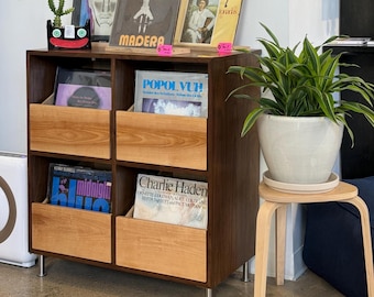 Custom Handcrafted Vinyl Record Storage Cabinet, 4-Drawer | Made in Los Angeles