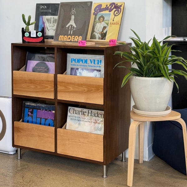 Custom Handcrafted Vinyl Record Storage Cabinet, 4-Drawer | Made in Los Angeles