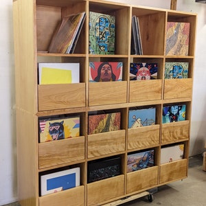 R/D Vinyl Record Storage Cabinet, 12-Drawer With Open Cubbies | Made in Los Angeles