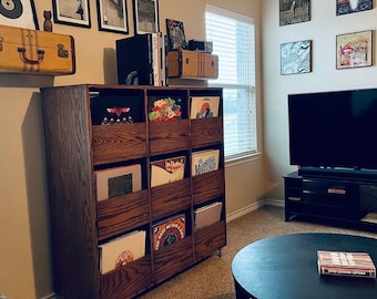 Custom Handcrafted Vinyl Record Storage Cabinet, 9-Drawer | Made in Los Angeles
