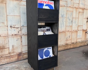 Custom Handcrafted Record Storage Cabinet, 3-Drawer, Vertical  | Made in Los Angeles