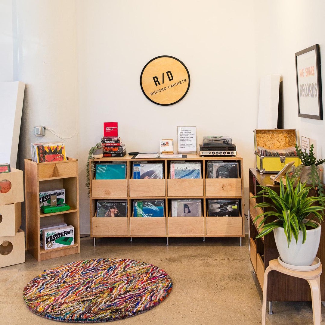 Custom Handcrafted Vinyl Record Storage Cabinet, 8-drawer | Los Angeles ...
