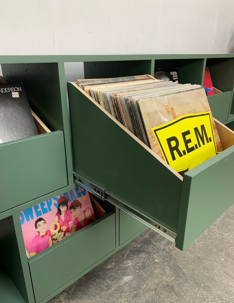 Record Storage 8drawer With Offset Cubbies Etsy