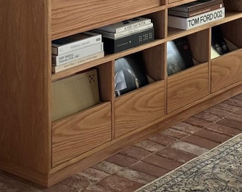 Custom Handcrafted Add-On Record Cabinet Plinth Base | Handmade in Los Angeles