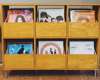 Custom Handcrafted Vinyl Record Storage Cabinet, 6-Drawer | Made in Los Angeles