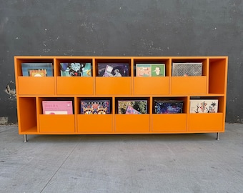 Custom Vinyl Record Storage Cabinet, Modern Media Console, Handcrafted