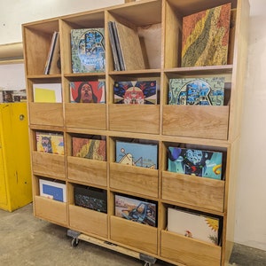 Custom Handcrafted Vinyl Record Storage Cabinet, 12-drawer With Open ...