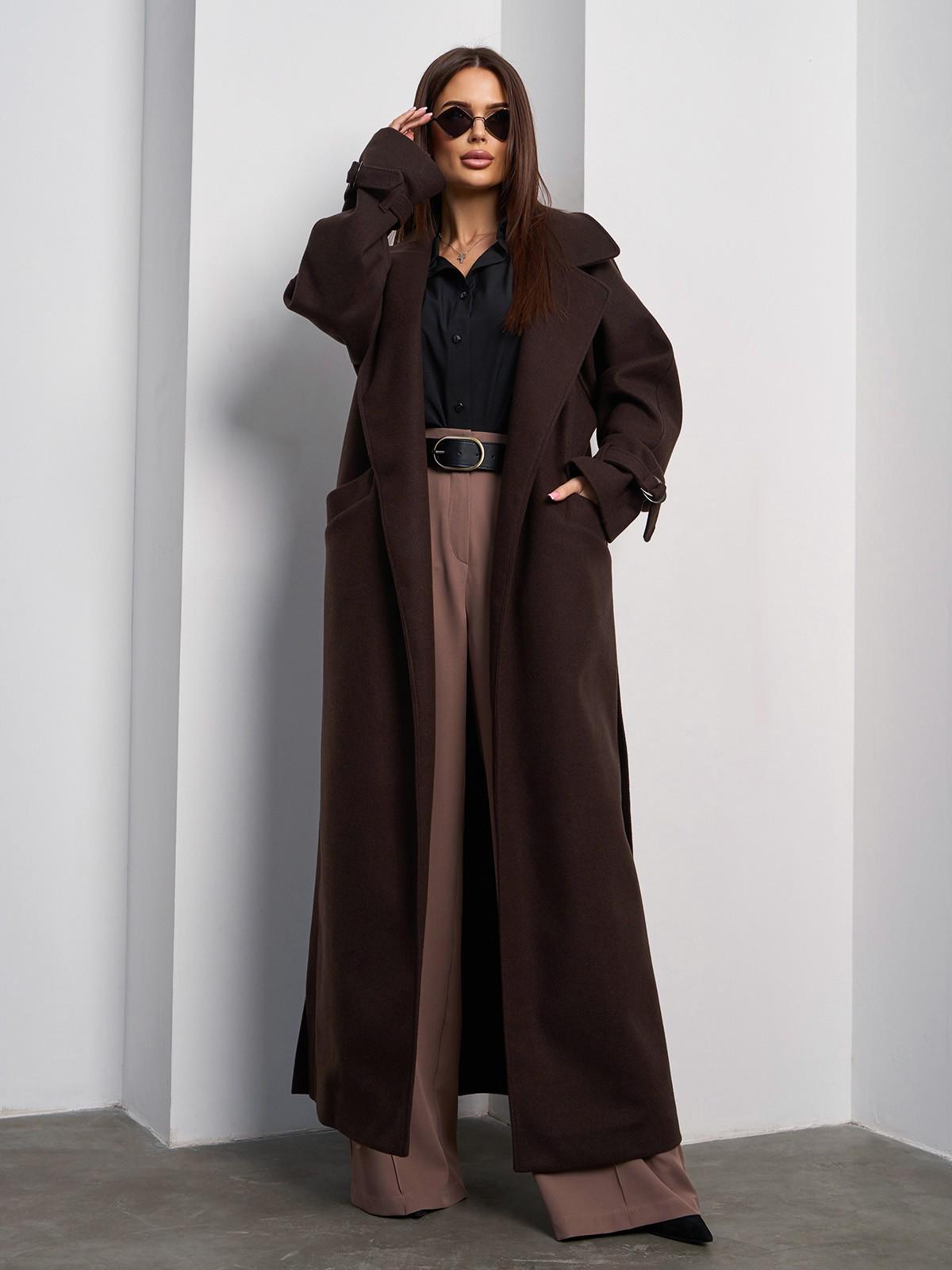 ジャケット・アウター FEELS. OVERSIZED WOOL COAT BROWN Oversized Wool Maxi Wrap Coat - Brown Black Trench Peacoat, Women
