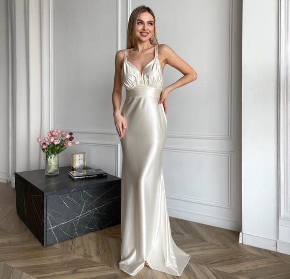 knee length dresses for ladies Daria Ivory Layered Ruffles Evening Dress Xs