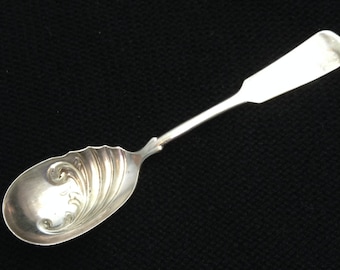 Antique Silver plate Sugar spoon. Rogers A1 plate, Vintage Tipped pattern.