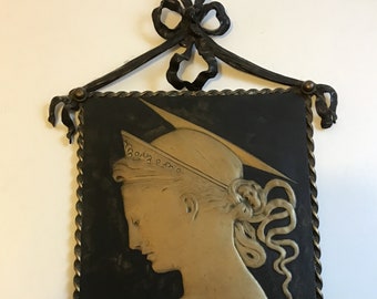 Exquisite Framed Bronze or Brass Bas Relief Plaque by Donatello 12" X 8"