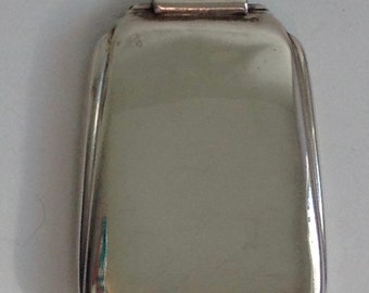 Antique Art Deco sterling silver compact mirror case