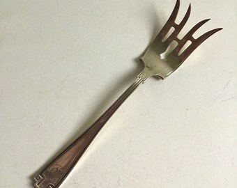 Vintage Sterling Silver Beef Serving Fork. Gorham Etruscan Pattern.  W Monogram.