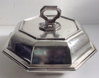 Sterling Silver Covered tureen  by Black Starr & Frost.  Vintage early 20th century.  8 inches across.  Beautiful pattern.