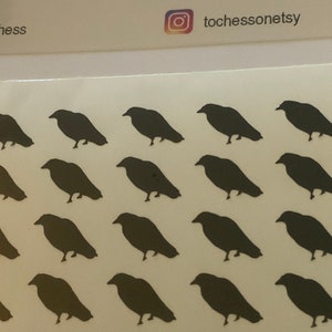 50 .5 vinyl Black bird raven crow confetti stickers image 2