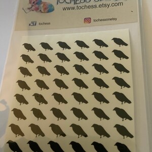 50 .5 vinyl Black bird raven crow confetti stickers image 3