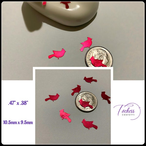 Raspberry Red Foil Cardinal Foilfetti/Glitter Confetti 50+ pieces