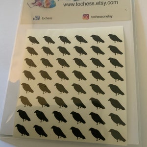 50 .5 vinyl Black bird raven crow confetti stickers image 1