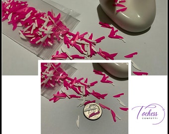 Pink and White Plastic Knife Confetti/ Glitter Confetti 50+ pieces