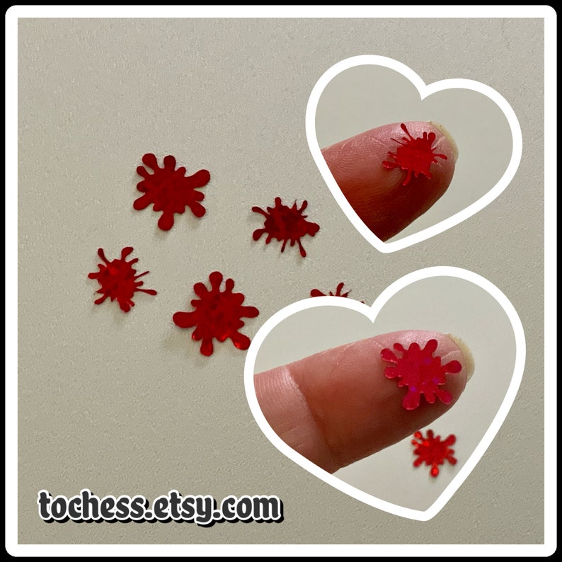 Blood Spatter Foilfetti/ Glitter Confetti 50 pieces image 2