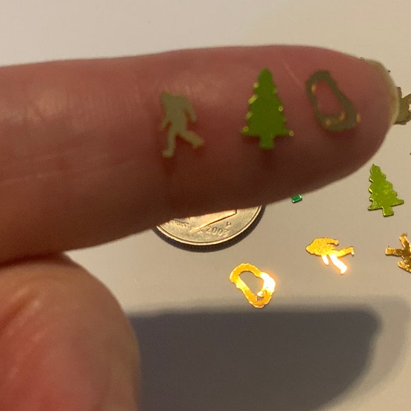 Bigfoot, yeti, tree, footprint Mix Foilfetti/ Glitter Confetti 50+ pieces