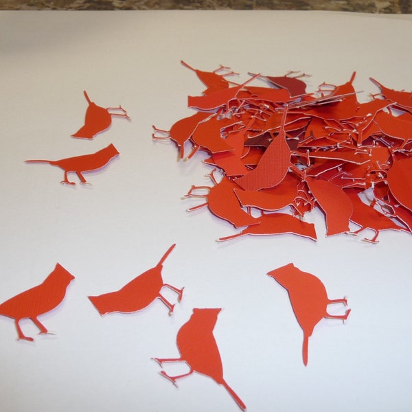 Mixed Shades of Red Cardinal Red Bird Confetti Table Scatter 100 pieces